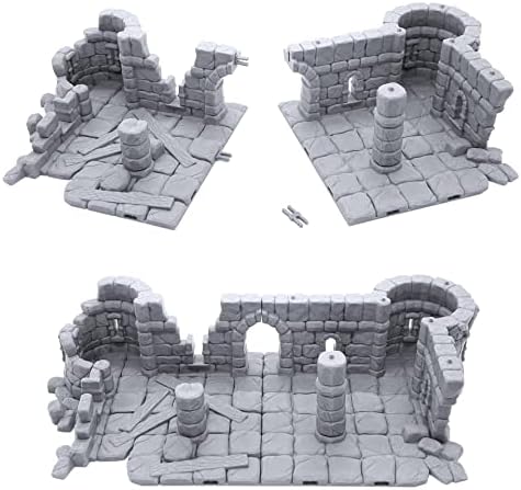 Endertoys Ruined Town Stronghold Base By Makers Anvil, 3D печатено таблети RPG сценографии и Wargame Terrain 28mm минијатури