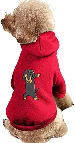 Даблинг Дахшунд кучиња Худи пуловер, џемпер за облека за миленичиња, облечена во качулка, облеки за кучиња и мачки