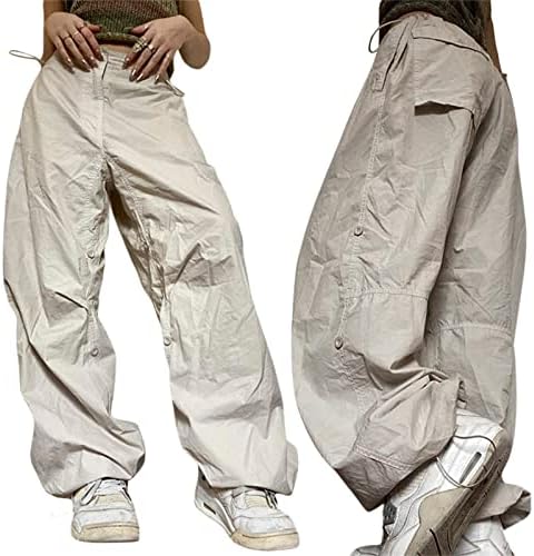 Madенски баги панталони за женски панталони со широки панталони за нозе лабави панталони хип хоп џогери трендовски y2k улична облека