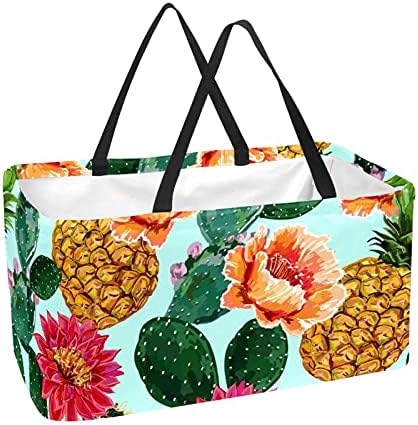 Lorvies за намирници што можат да се користат за намирници, цветни тропски цветаат кактус сукуленти ананас преклопување на голема торба