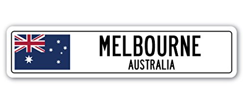 Мелбурн, Австралија Улица Знак Австралија Знаме Град Земја Патот Ѕид Подарок