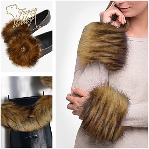 Furryvalley faux furt trim raccon fox fur Ribbon занаетчиски крзнено лента за влечки слајдови раб 2 јарди