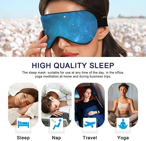 Unisex Sleep Mask Eye Mask сино-staryвездички-галаксија ноќна маска за спиење удобно покритие за сенка за спиење на очите