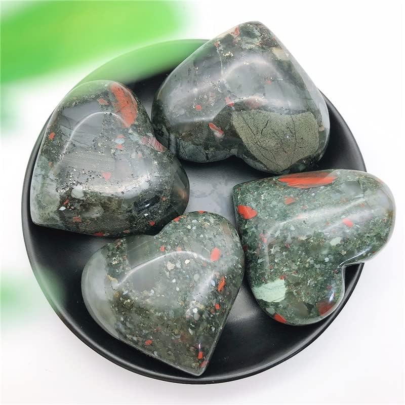 Ertiujg Husong306 1pc Природно големо африканско крвавост во облик на срце во форма на кристално срце, заздравување полирани природни камења