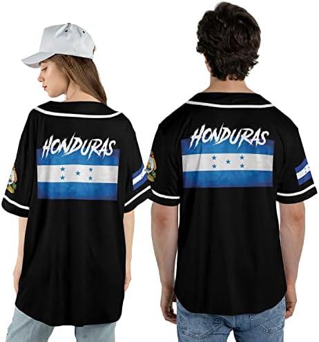 Теношоп Персонализирана кошула за бејзбол Jerseyерси со знаме на Хондурас, Jerseyерси Хондурас, Камиса Хондурас Хомбри Хондурас Бејзбол