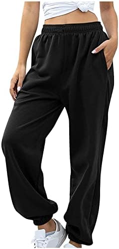 Женски дното џемпери џокери панталони тренингот со високи панталони со половини со џебни миленичиња плус панталони потни пантолони