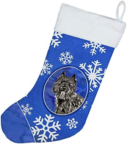Каролина богатства CK3923CS Bouvier des Flandres Зимски снегулки Божиќно порибување, камин што виси чорапи Божиќна сезона забава Декорации
