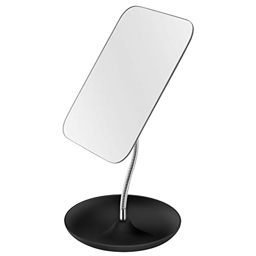 LfOyou табела суета огледало со штанд - огледало за шминка за биро - прилагодлив флексибилен гушавост, 360 ° ротација преклопување на