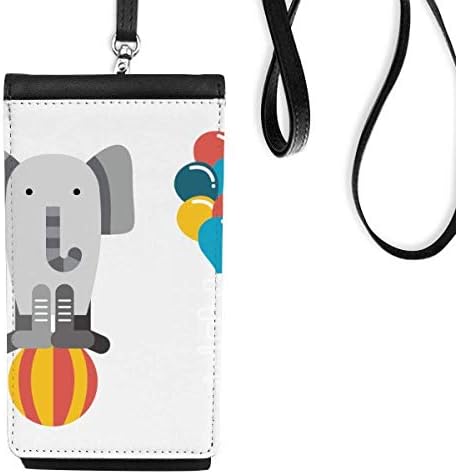 Неверојатна смешна илустрација за илустрација на слонови телефон Телефонски чанта што виси мобилна торбичка црн џеб