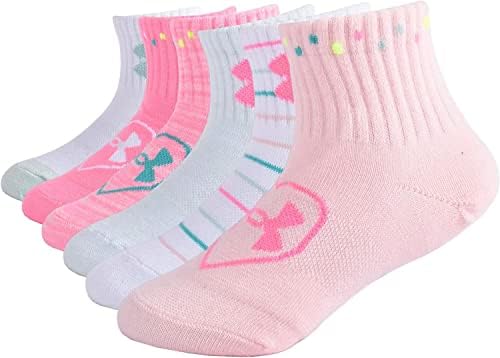 Под оклопно новороденче/дете девојки Есенцијални лесни квартални чорапи 6 пакувања