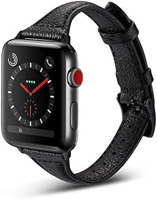 Dagelon компатибилен со Apple Watch Leather Band 44mm Серија 5 Серија 4 42mm Серија 3 2 1, Елегантен стилски моден замена за мода за замена,