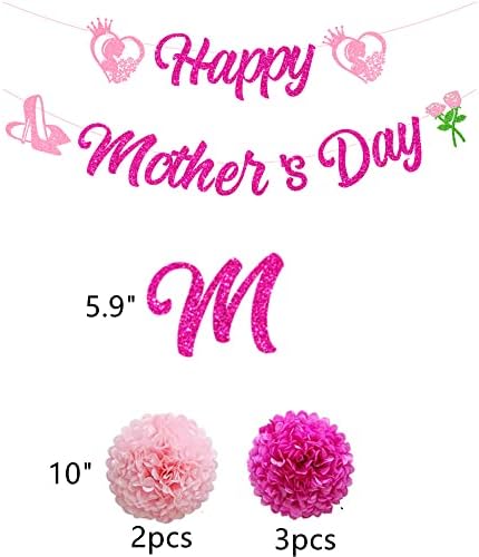Среќен Ден На Мајката Партија Украси Сјајот Среќен Ден На Мајката Партија Банер Виси Вител Хартија Ткиво Пом Пом Цвеќиња За Денот На