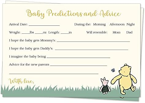 Вини Пух Бебе Бебе Туш предвидувања за бебе и совети и желби за активности за игри на родители Pooh Bear Pister Carting Cartoon