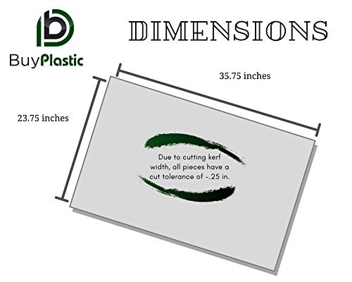 Buyplastic p -95 замрзнат, безбоен акрилен плексиглас пластичен лист, 1/2 дебела x 24 x 36 и повеќе, димензии на стакло од плекси - 23,75