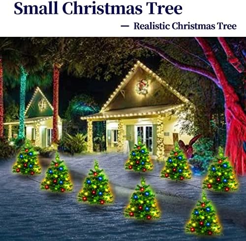 Heykiddo 3 пакет соларна новогодишна елка, повеќебојни предводени Божиќни светла за Божиќни украси на отворено, соларна моќност мала