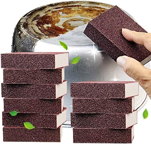 Qovydx 10pcs Carborundum Sponge Nano Emery Sponges Pot чиста четка 'рѓа еразарка за чистење на влошки за чистење на садови за