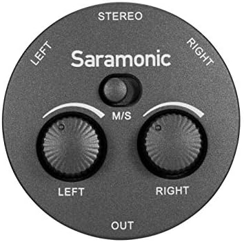 Saramonic Miniature 2-канален 3,5 mm микрофон и аудио миксер со излезни кабли TRS & TRRS за камери, паметни телефони, компјутери