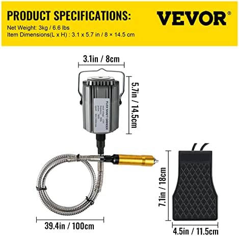 Vevor flex вратило на вратило 780W ротационата алатка 500-23000rpm ротационен рез