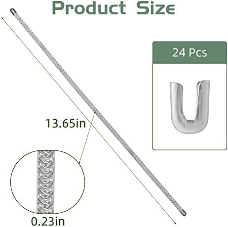 Спирален корсет за шиење - 24 парчиња 13,7 инчи метални челични челици со 24 челични совети за боење структура применета за