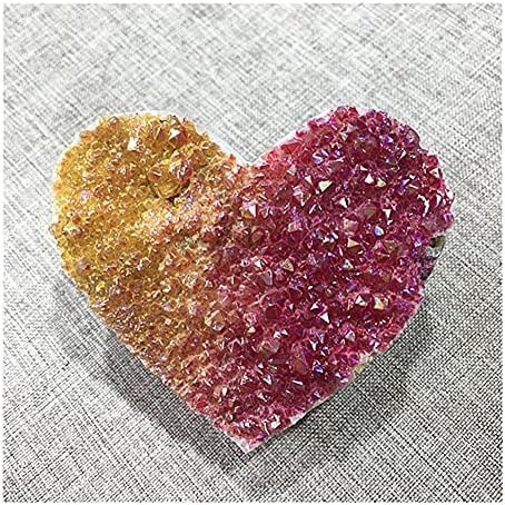 Фотоев груб камен за природна титаниумска облога аура аметист кристални срца Кластер кристали подароци1 парчиња