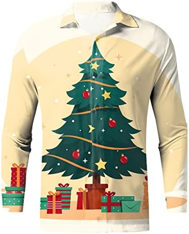 Копчиња за долги ракави за божиќни маж во Вокачи, смешни Божиќни Дедо Мраз, печати за печатење на кошули, графички обични кошули