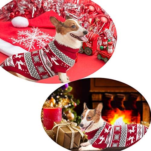 Zifeipet Dog Божиќна џемпер Симпатична ирваса Снегулка плетена џемпер домашно милениче за миленичиња мека топла жешка облека
