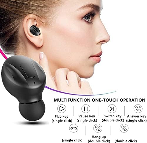 Hoseili 【2022New EditionBluetooth Слушалки.Bluetooth 5.0 Безжични слушалки во уво стерео звук микрофон мини безжични уши со слушалки