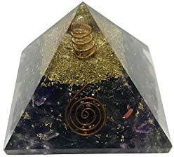 Аметист заздравувачки камен пирамида за оргонитна пирамида чакра, рамнотежа, медитација, кристално позитивно генератор на енергија кристали