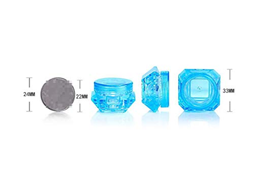 24pcs 5g/0,17oz Празен повторно полнење мини квадратни дијаманти во форма на пластичен козметички примерок садови со тегла