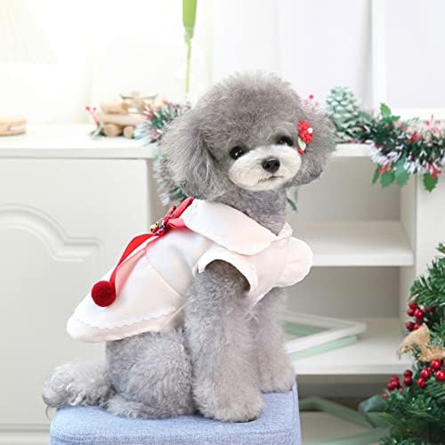 Облека за домашни миленици за мали кучиња, облекување облека за домашни миленици, облека за кучиња есен и зимска облека Божиќна принцеза твид