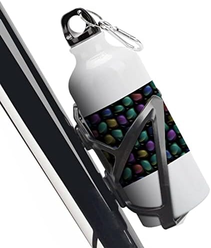 Бои бисерни морски камења алуминиумски шише со шише со шише со кригла, доказ за метални спортови шишиња 600 мл