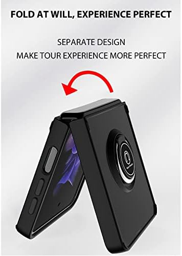 TJS За Samsung Galaxy Z Flip 4 5g Случај, Бранител Метал Прстен Kickstand Магнетна Поддршка Капка Заштитни Капак Телефон Случај За