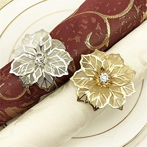 Орела 12 парчиња цветни метални прстени држач за салфетка вечера свадбена крпа прстен за додатоци за декорација на табели за домашни