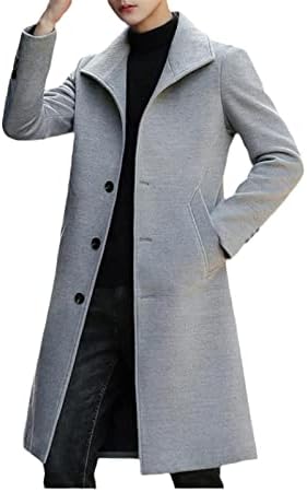 Зимски елегантни бели долги палта Менс наметка со црни палта, господин ров палта, тенок сив гроздобер јакни
