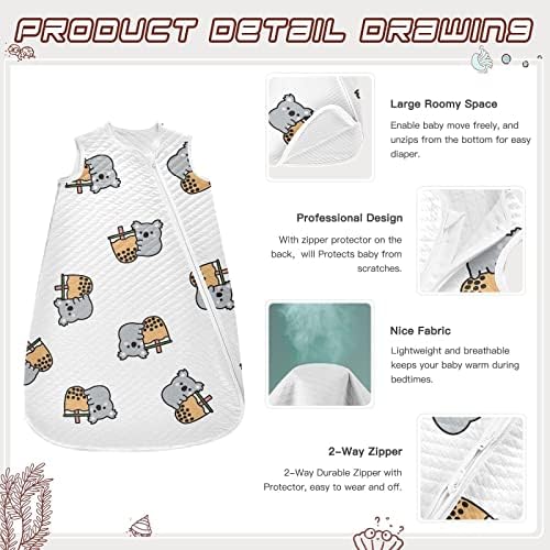 VVFELIXL вреќа за спиење за новородени бебиња - Коала меур чај бебе бебе што носи ќебето за спиење - торба за спиење на транзиција