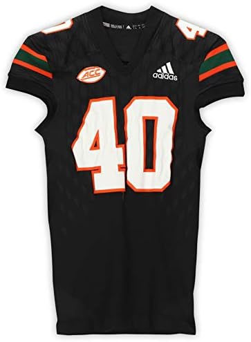 Ураганите во Мајами Урагани користени 40 Црн дрес од сезоните NCAA 2017-2018 - Голема големина - игра на колеџ користени дресови