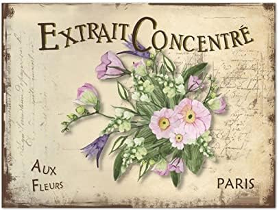 Екстратен концентрација aux fleurs дрвен знак ретро гроздобер француски орхидеја цветна wallидна плоча ботанички уметнички дела wallидни