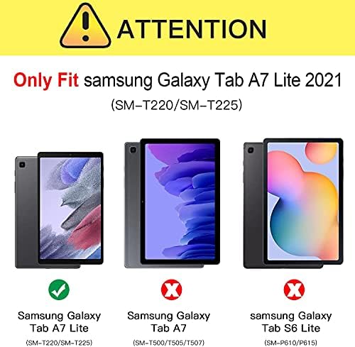 Herize Samsung Galaxy Tab A7 Lite Случај 2021 со Заштитник На Екранот | Таб А7 Lite 8,7 Инчен Случај SM-T225/T220 | Целосно