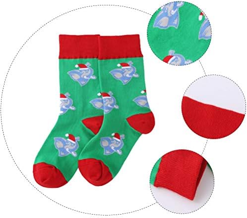 СОИМИС 2 Пара Божиќни Чорапи Цртан Филм Божиќен Памучен Чорап Со Должина На Средно Теле