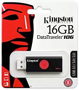 КИНГСТОН DT106/16GB USB 3.0 DataTraveler 106 Флеш Диск Тип-USB Меморија Стап наназад компатибилен со 2.0 USB
