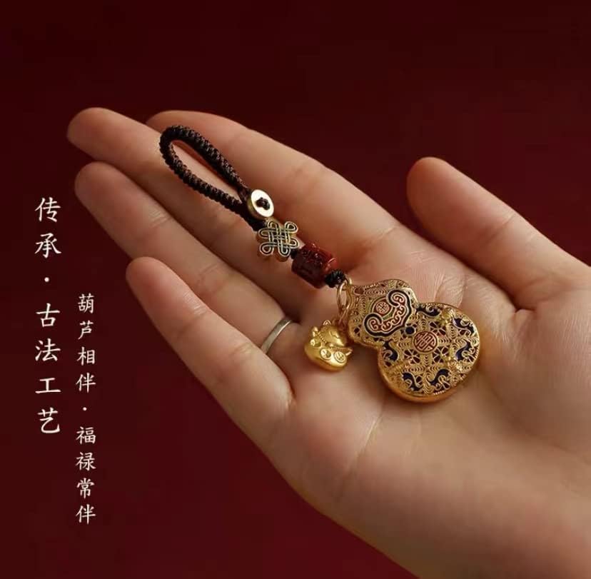 Zhangruixuan-shop 铜葫芦 创意 汽车 钥匙 挂 件 情侣 钥匙扣饰品 包包吊 男女