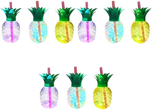 UPKOCH 9 ПЦС роденден на ладна слама чаша СИПППОДЕН ПАТУВАЕ- Алоха Пијте овошје Тропски пиење лента во боја на вода во форма на вода во