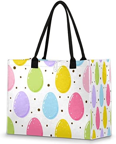 Шарени јајца Велигденска шема торба за жени патувања за патувања за намирници што може да се употреби за намирници