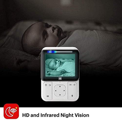 Кодак Негува C220 Видео Монитор За Бебиња-2.8 HD Екран, Hi-res Камера, Далечинско Зумирање, Двонасочно Аудио, Ноќно Гледање, Долг