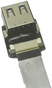 Рамна мека тенка лента FFC OTG USB кабел микро USB 90 степени машки агол до стандарден USB женски сад од црна боја