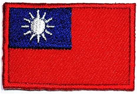Кленплус 1, 1Х1, 6 ИНЧИ. Знаме На Мини Тајван Извезена Апликација Железо На Шиење На Печ Плоштад Форма Знаме Земја Закрпи За Декоративна