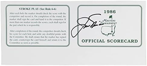 Jackек Никлаус потпиша картичка за резултат на турнирот во 1986 година, JSA AC56813 - Автограмирани резултати за голф