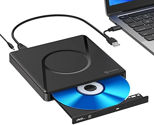 Phixero Надворешен 3d Blu Ray Dvd Режач За Лаптоп, Пренослив Blu-ray Диск USB 3.0, Поддршка Blu Ray Play И M-DISC, За Mac OS, Windows
