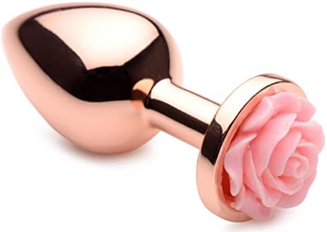 Плен искри розово злато златен среден анален приклучок за жени | Лесно вметнување играчка за возрасни рози за почетници | Лесно за чистење на пондерирана