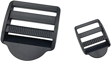Лизгач за пластични скалила од 20 парчиња - прилагодлива затегнување на токи за затегнување црна боја за ремени за ремени за ранец